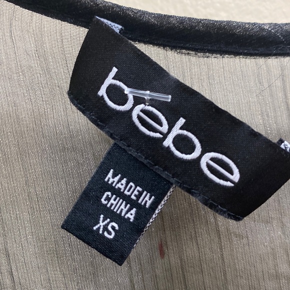 Bebe women’s size XS sequined cold shoulder blouse top - Picture 2 of 6